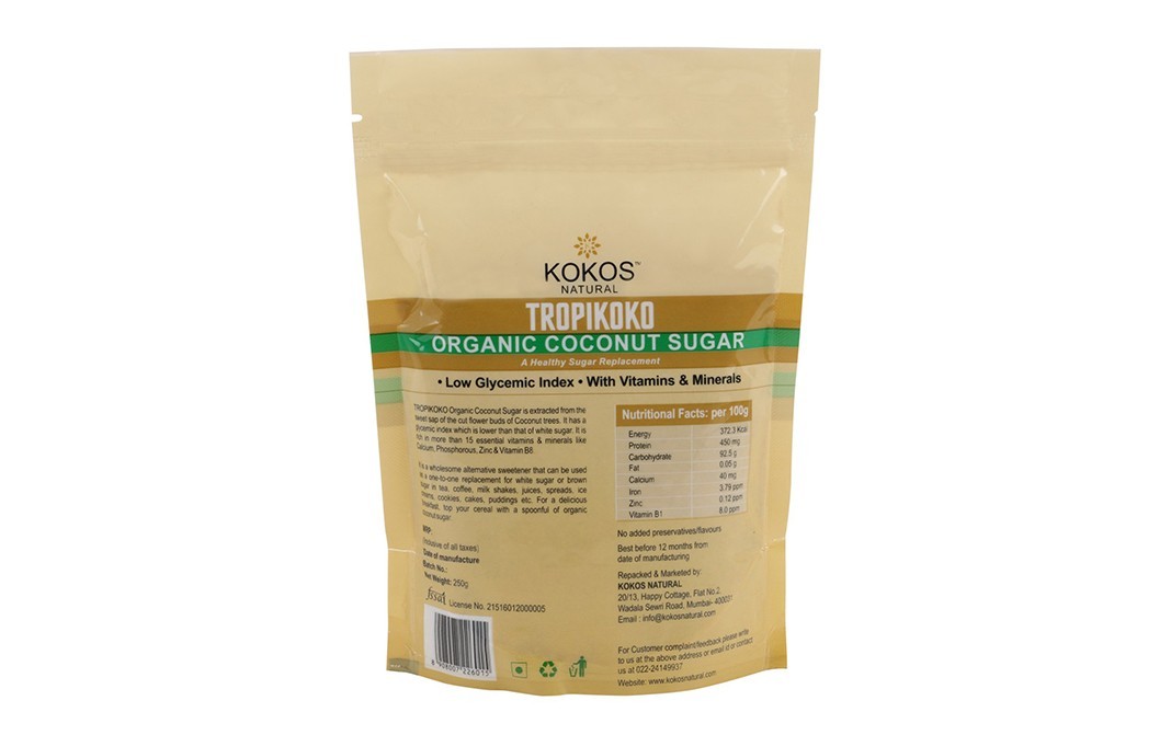 Kokos Natural Tropikoko Organic Coconut Sugar    Pack  250 grams